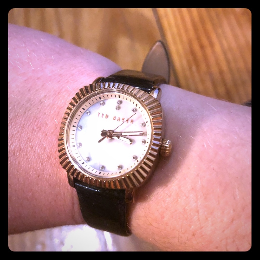 NWT Ted Baker rose gold watch with leather band